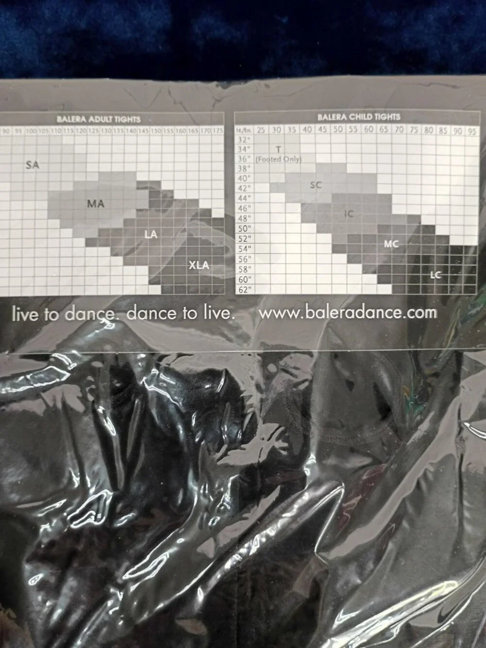 Balera Adult Dance T90 Tights Black Size LA Comfortable Stretch Material
